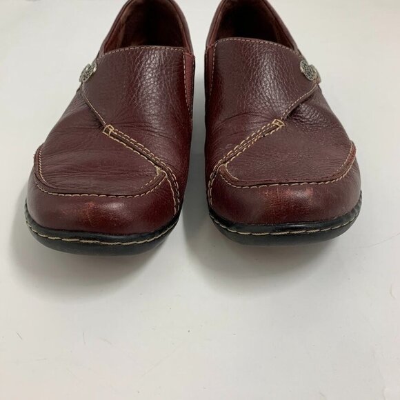 Clarks Women's Hope Roxanne Leather Button Close Comfort Loafer Size 9.5 - Picture 10 of 15
